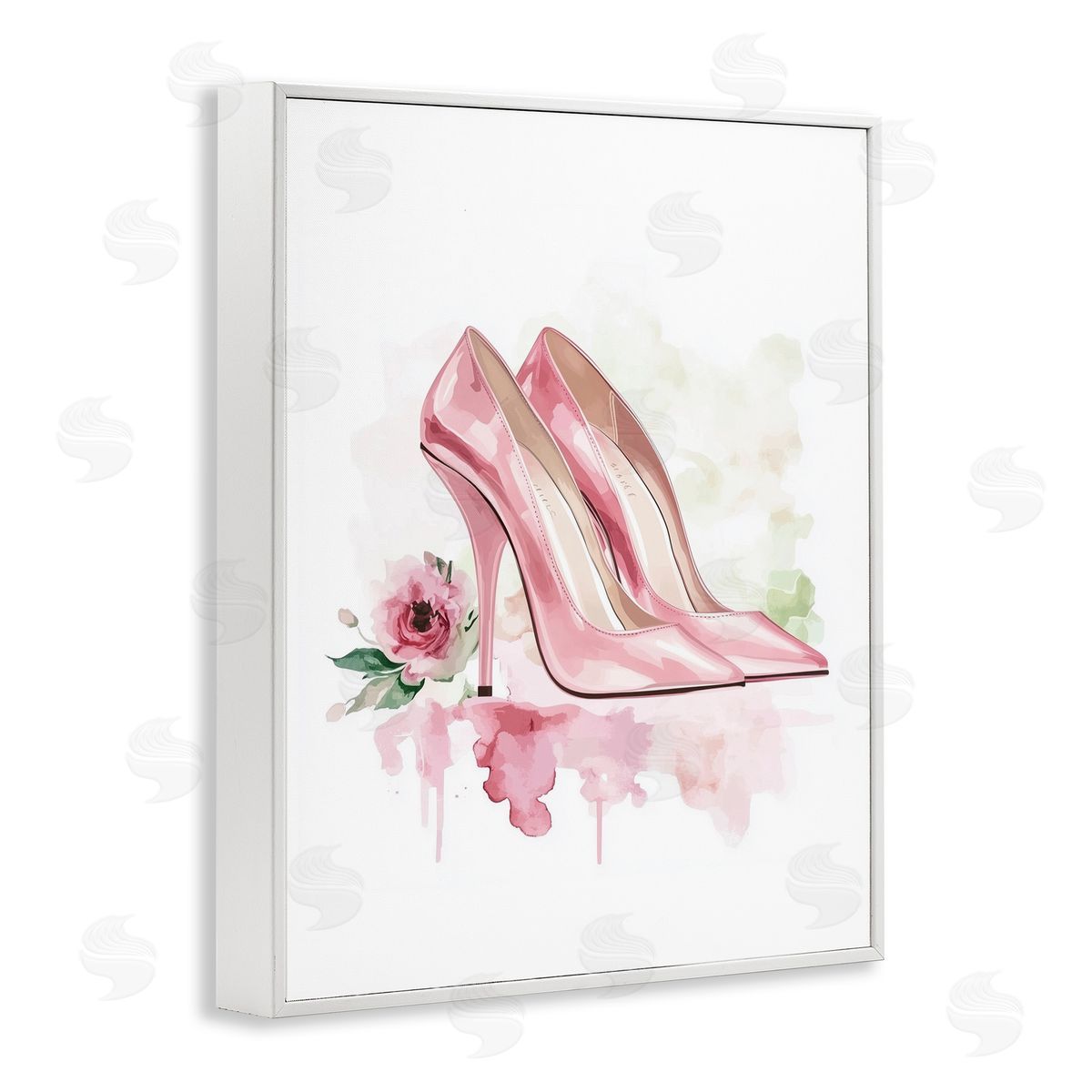 Christine Simpson Art Rosy Pastel Heels White Framed Giclee Print Wall Art
