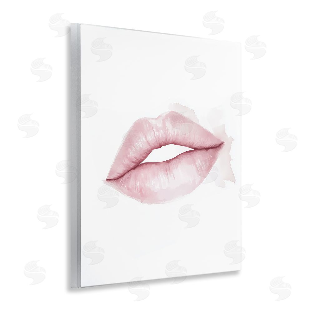 Christine Simpson Art Pink Lips Watercolor Wooden Wall Plaque Art Print
