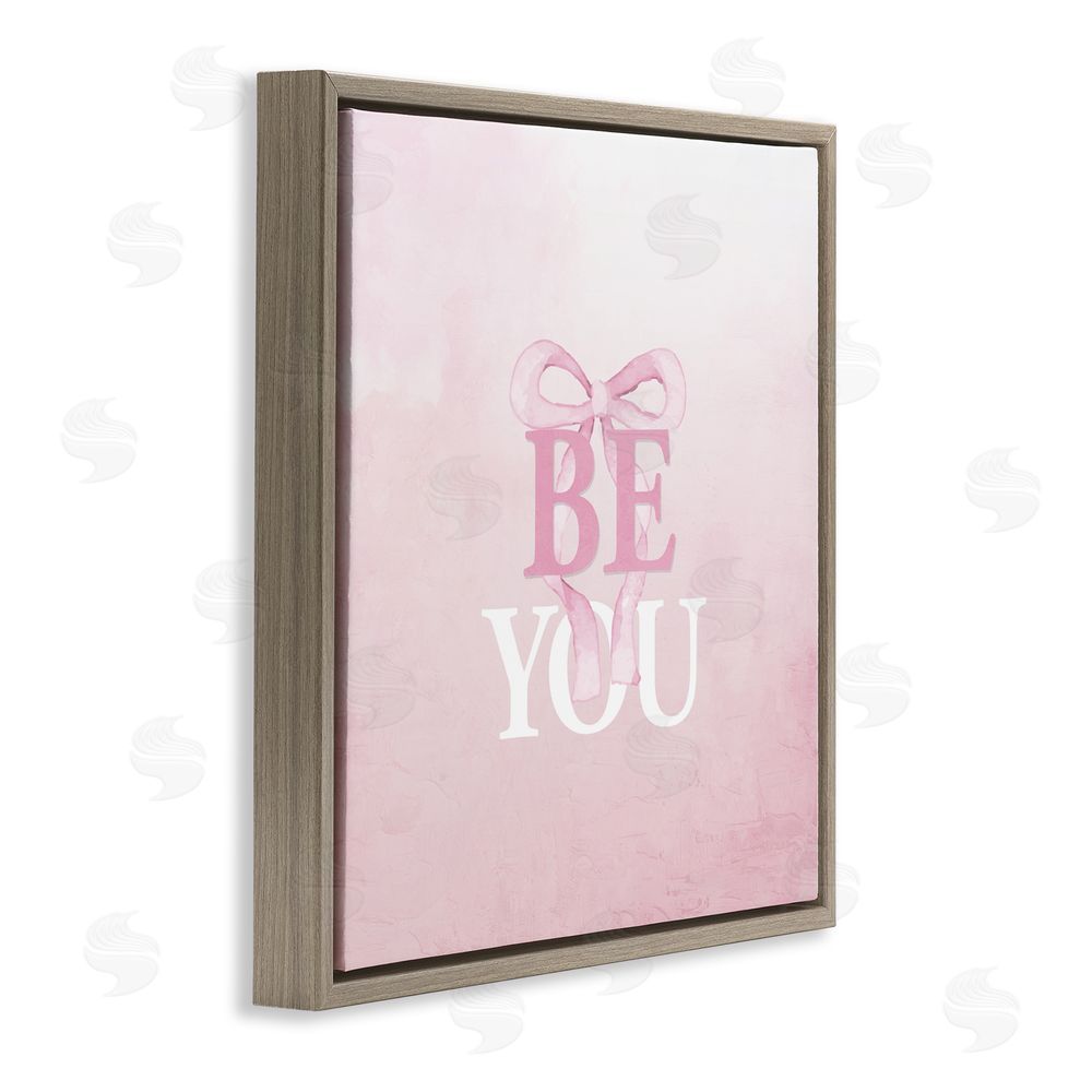 Kim Allen Feminine Be You Pastel Brown Floating Frame Canvas Wall Art Print