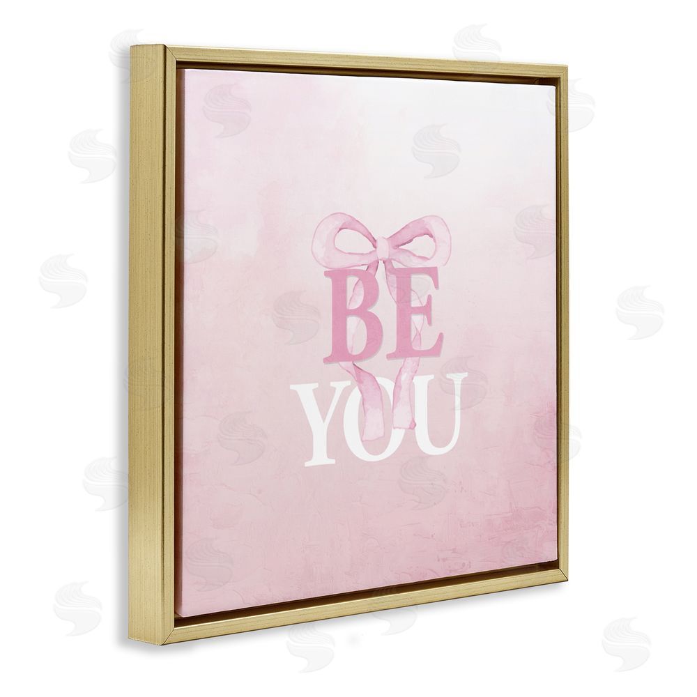 Kim Allen Feminine Be You Pastel Gold Floating Frame Canvas Wall Art Print