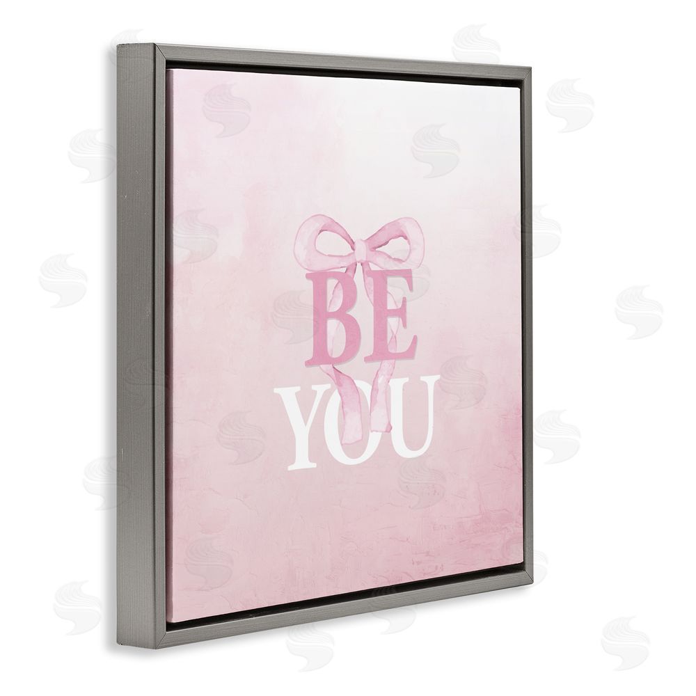 Kim Allen Feminine Be You Pastel Gray Floating Frame Canvas Wall Art Print