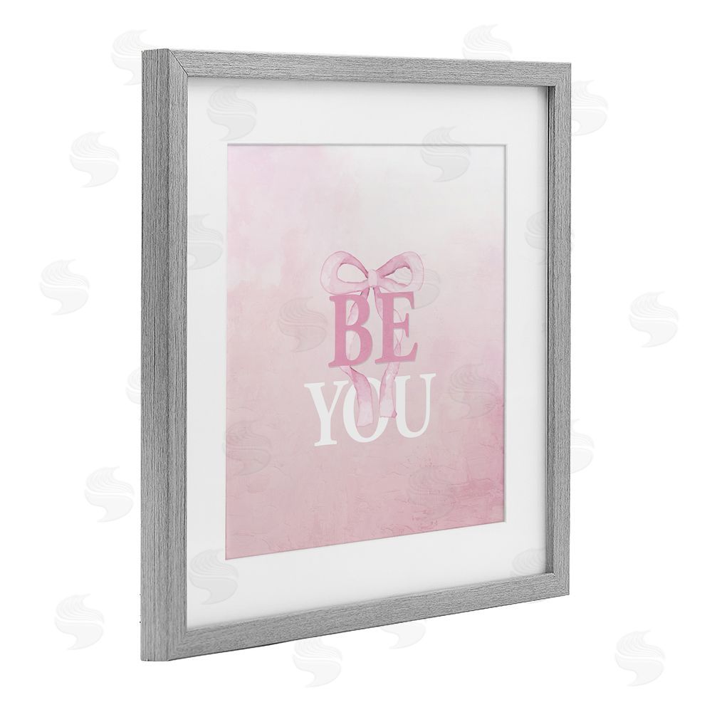 Kim Allen Feminine Be You Pastel Gray Framed Print Under Glass Wall Art