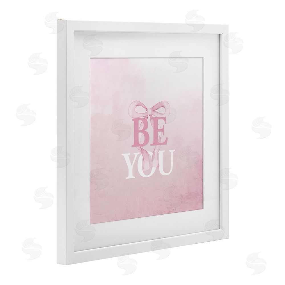 Kim Allen Feminine Be You Pastel White Framed Print Under Glass Wall Art
