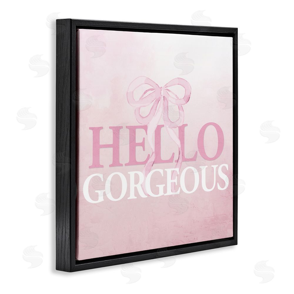 Kim Allen Feminine Hello Gorgeous Black Floating Frame Canvas Wall Art Print