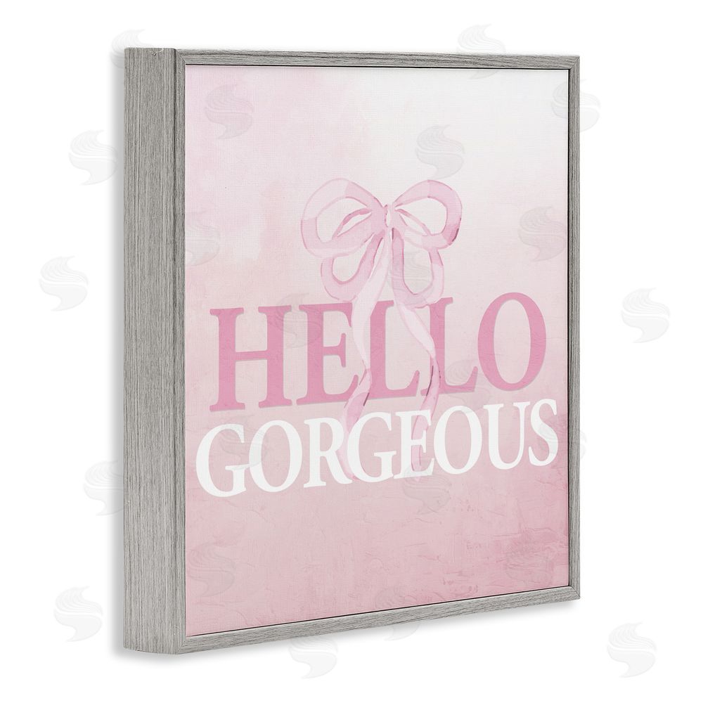 Kim Allen Feminine Hello Gorgeous Gray Framed Giclee Print Wall Art