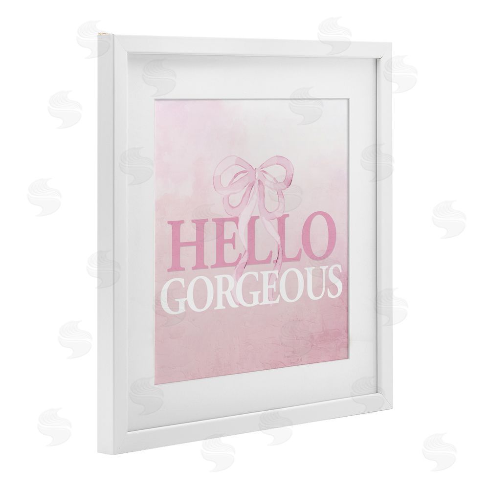 Kim Allen Feminine Hello Gorgeous White Framed Print Under Glass Wall Art