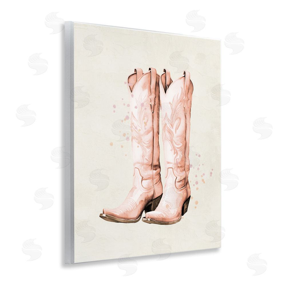 Kim Allen Howdy Cowgirl Pastel Boots Wooden Wall Plaque Art Print