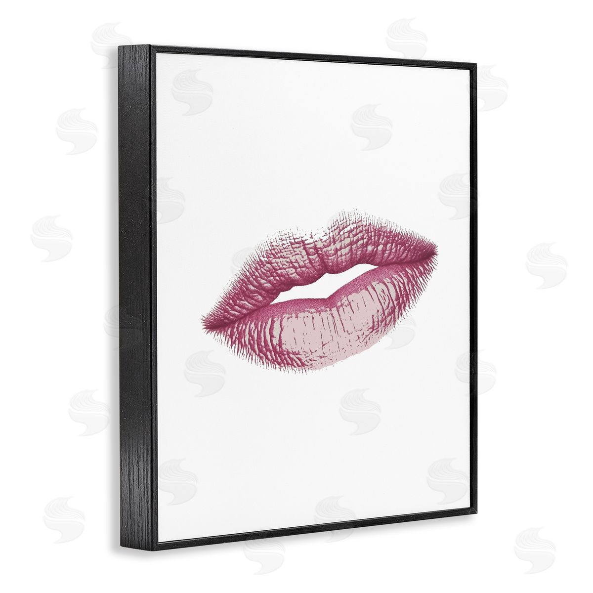 Christine Simpson Art Feminine Pink Lips Glam Black Framed Giclee Print Wall Art