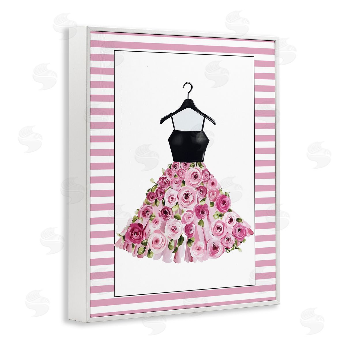 Christine Simpson Art Flower Bedecked Dress White Framed Giclee Print Wall Art
