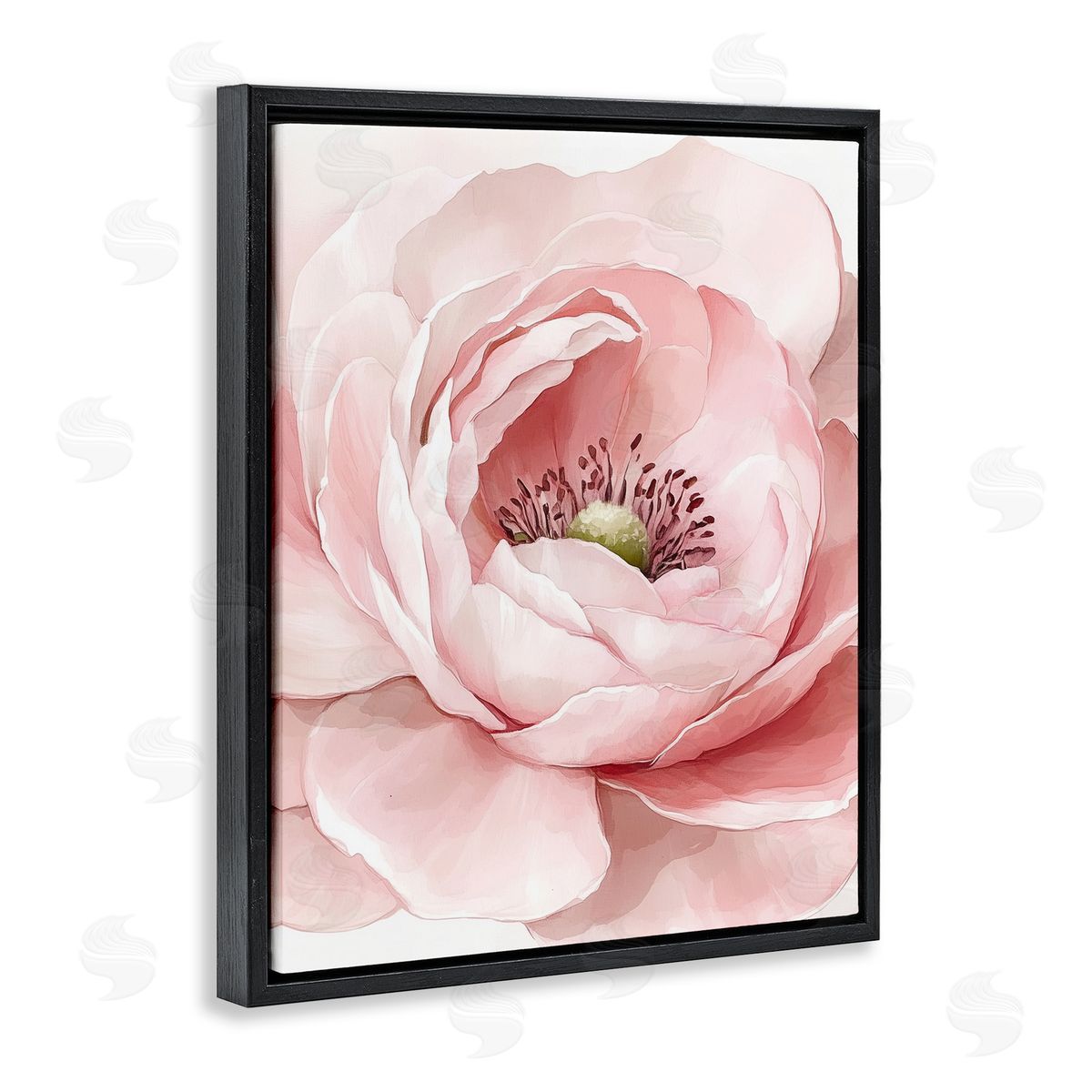 Christine Simpson Art Fresh Rosy Close Up Petals Black Floating Frame Canvas Wall Art Print