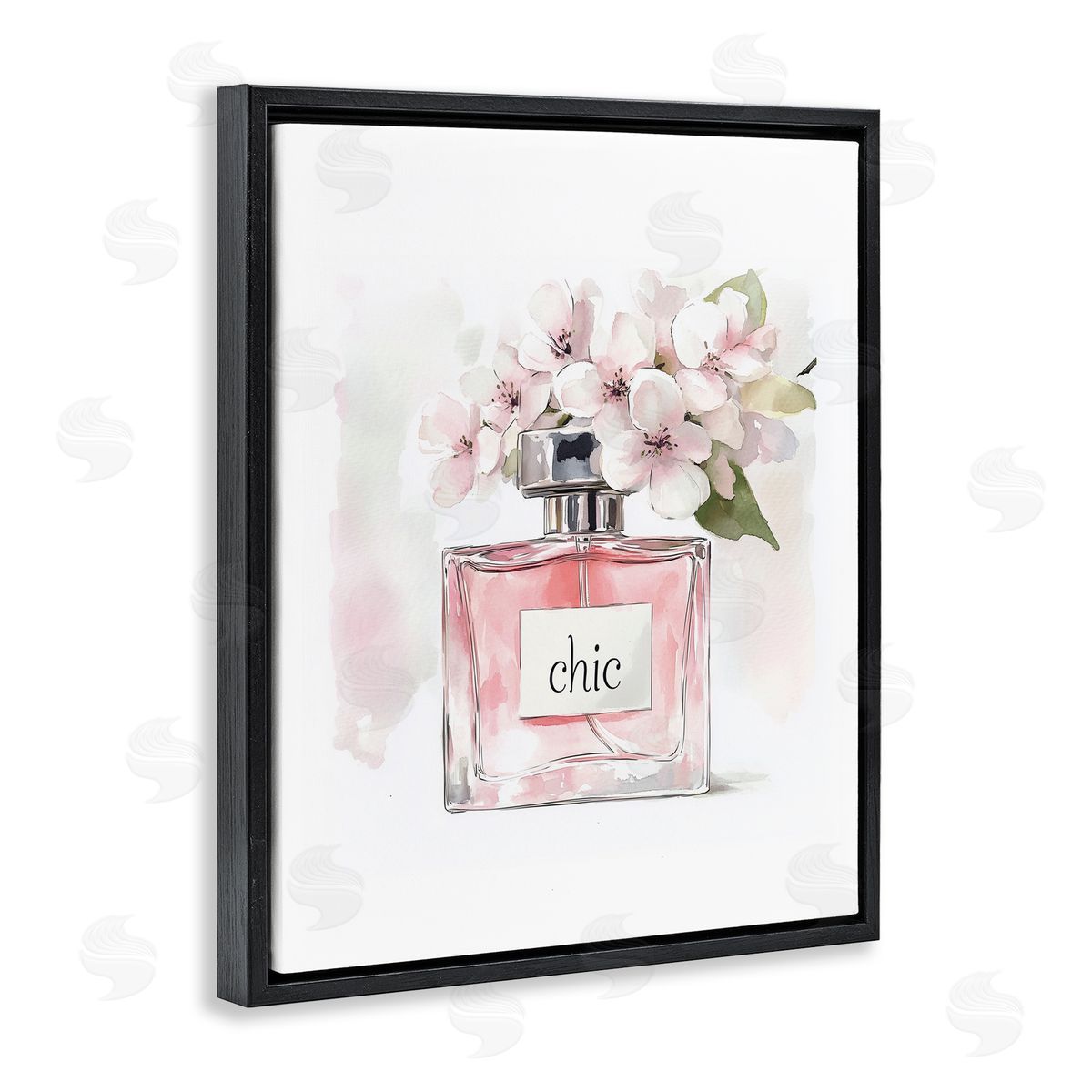 Christine Simpson Art Cherry Blossom Chic Perfume Black Floating Frame Canvas Wall Art Print