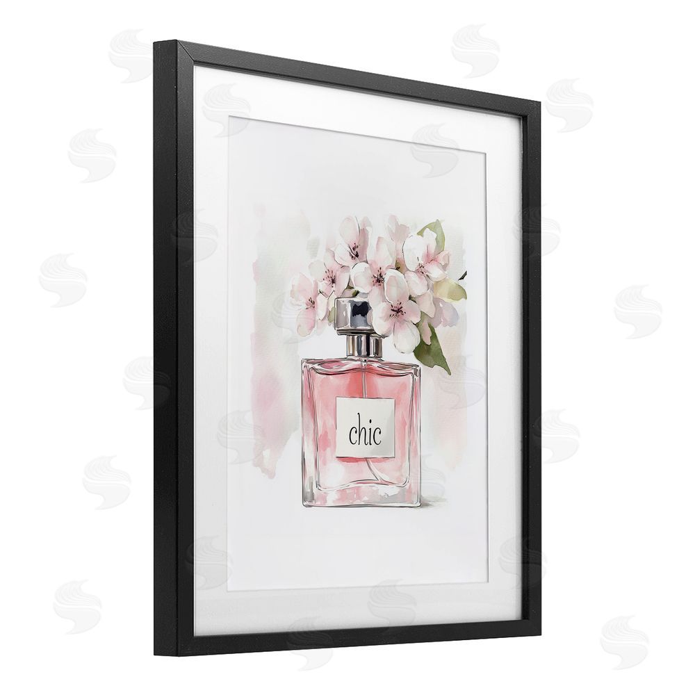 Christine Simpson Art Cherry Blossom Chic Perfume Black Framed Print Under Glass Wall Art