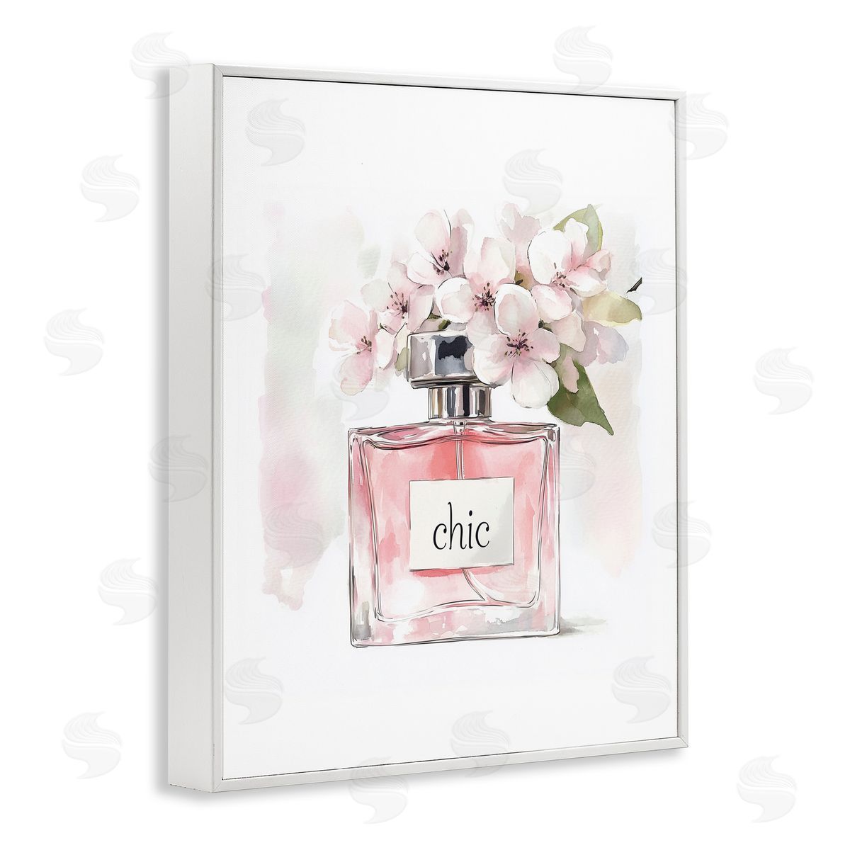 Christine Simpson Art Cherry Blossom Chic Perfume White Framed Giclee Print Wall Art