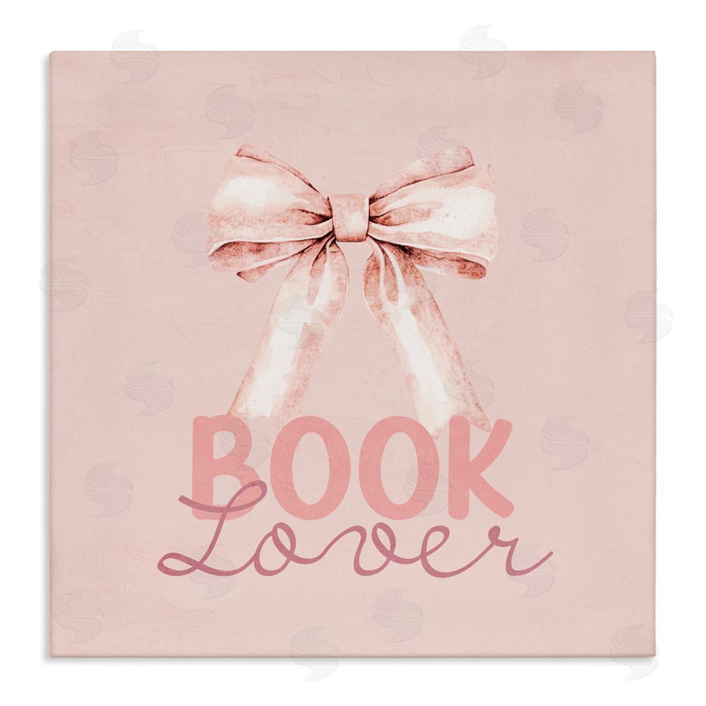 Kim Allen Blush Pink Book Lover Stretched Canvas Wall Art Print