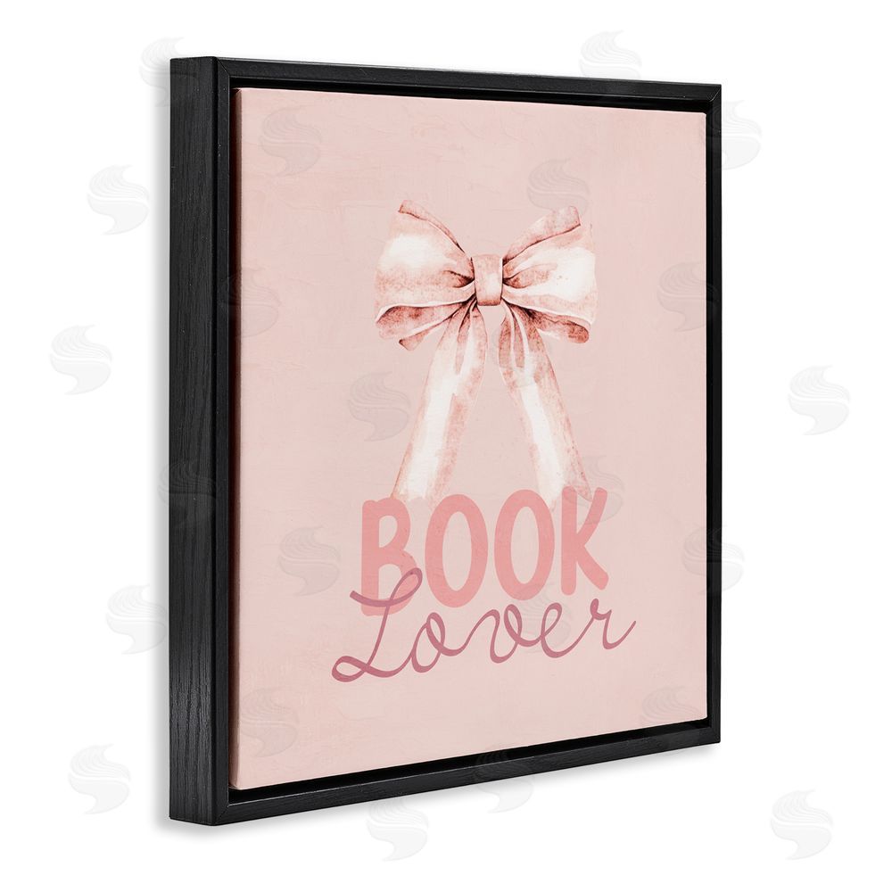 Kim Allen Blush Pink Book Lover Black Floating Frame Canvas Wall Art Print