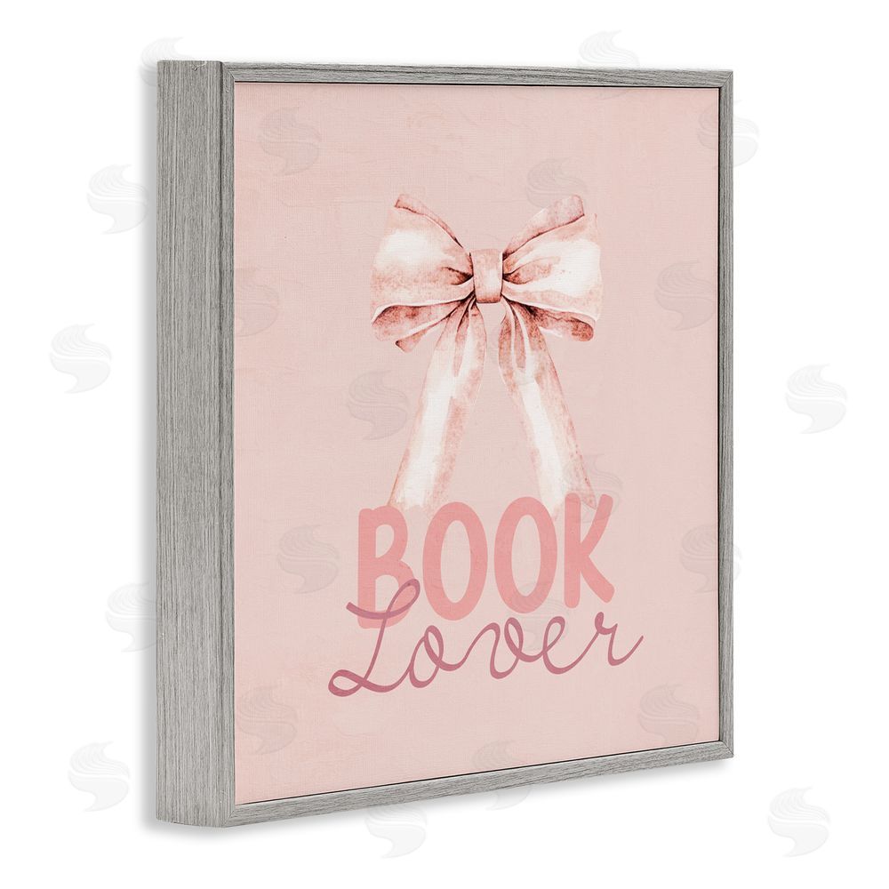 Kim Allen Blush Pink Book Lover Gray Framed Giclee Print Wall Art