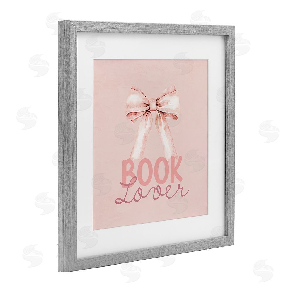 Kim Allen Blush Pink Book Lover Gray Framed Print Under Glass Wall Art