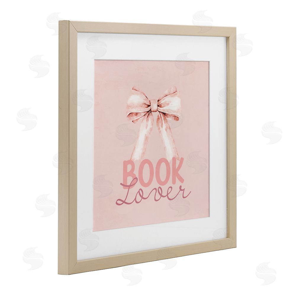 Kim Allen Blush Pink Book Lover Brown Framed Print Under Glass Wall Art