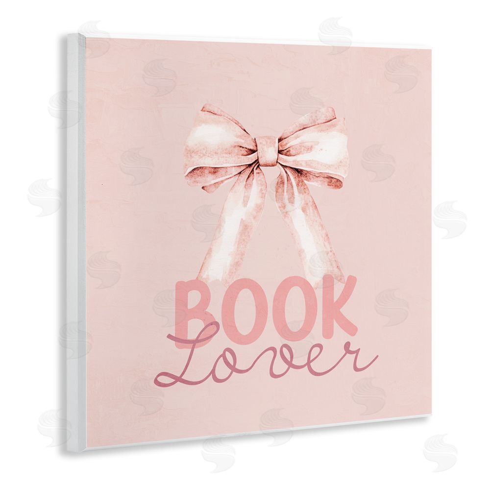 Kim Allen Blush Pink Book Lover Wooden Wall Plaque Art Print