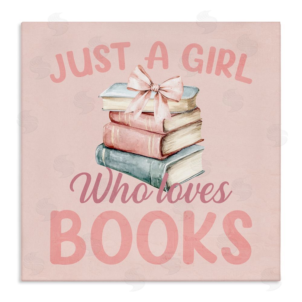 Kim Allen Reader Girl Who Loves Books Stretched Canvas Wall Art Print