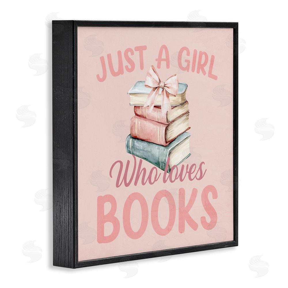 Kim Allen Reader Girl Who Loves Books Black Framed Giclee Print Wall Art