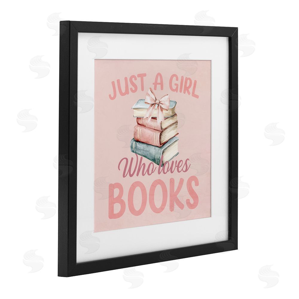 Kim Allen Reader Girl Who Loves Books Black Framed Print Under Glass Wall Art