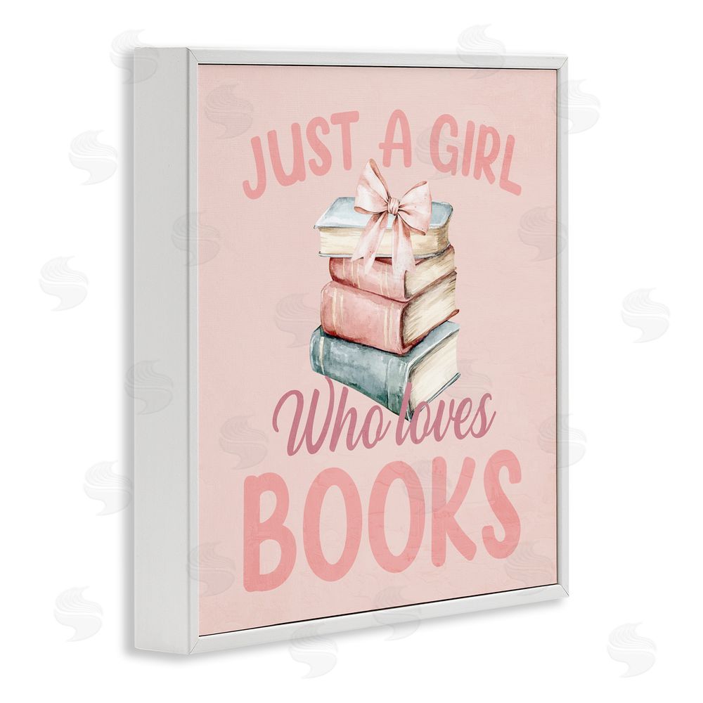 Kim Allen Reader Girl Who Loves Books White Framed Giclee Print Wall Art