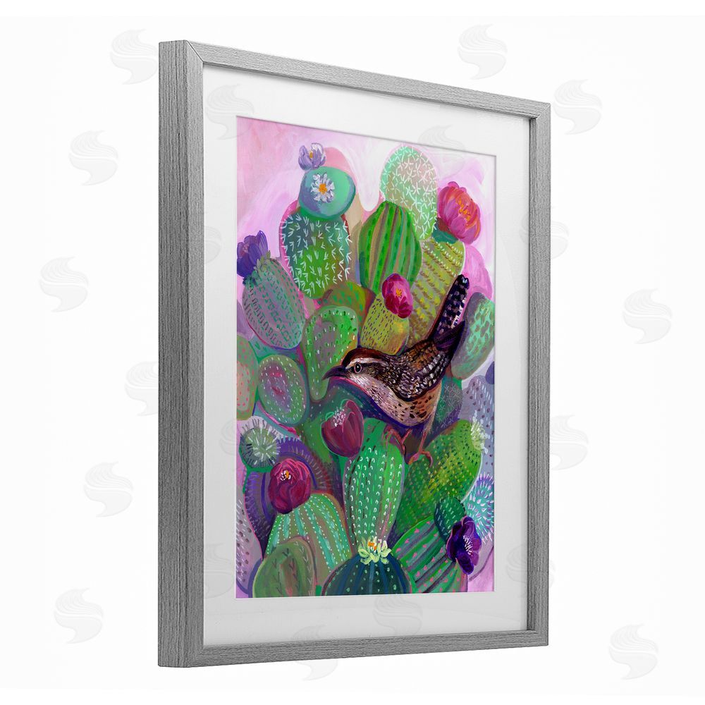Ashley Davis Desert Day Dream Bird Gray Framed Print Under Glass Wall Art