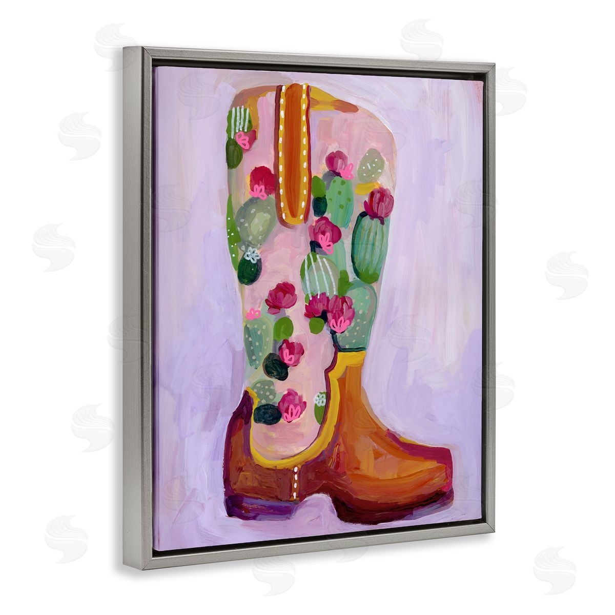 Ashley Davis Desert Day Dream Boots Gray Floating Frame Canvas Wall Art Print