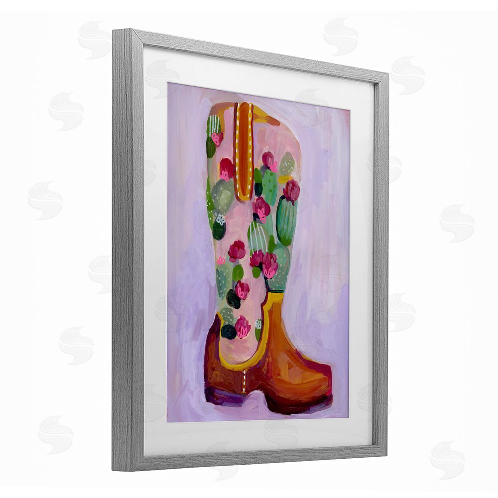 Ashley Davis Desert Day Dream Boots Gray Framed Print Under Glass Wall Art