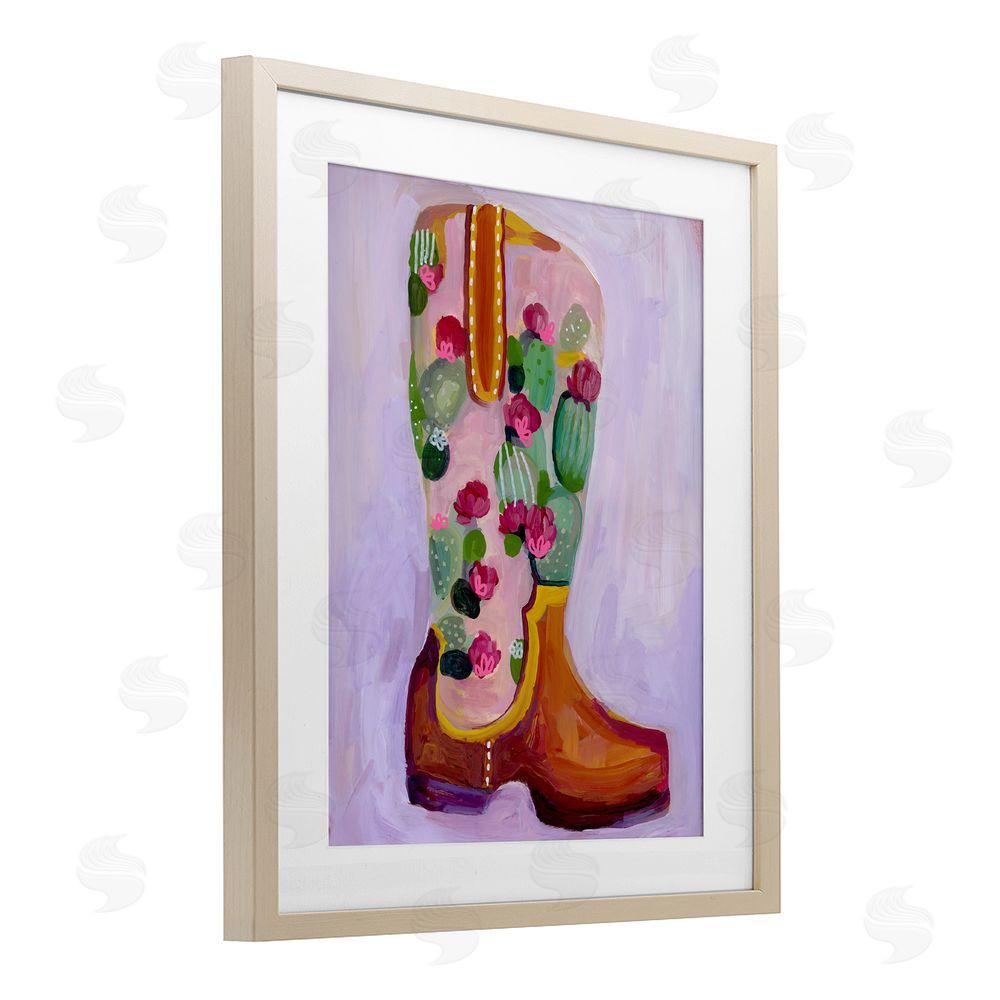Ashley Davis Desert Day Dream Boots Brown Framed Print Under Glass Wall Art