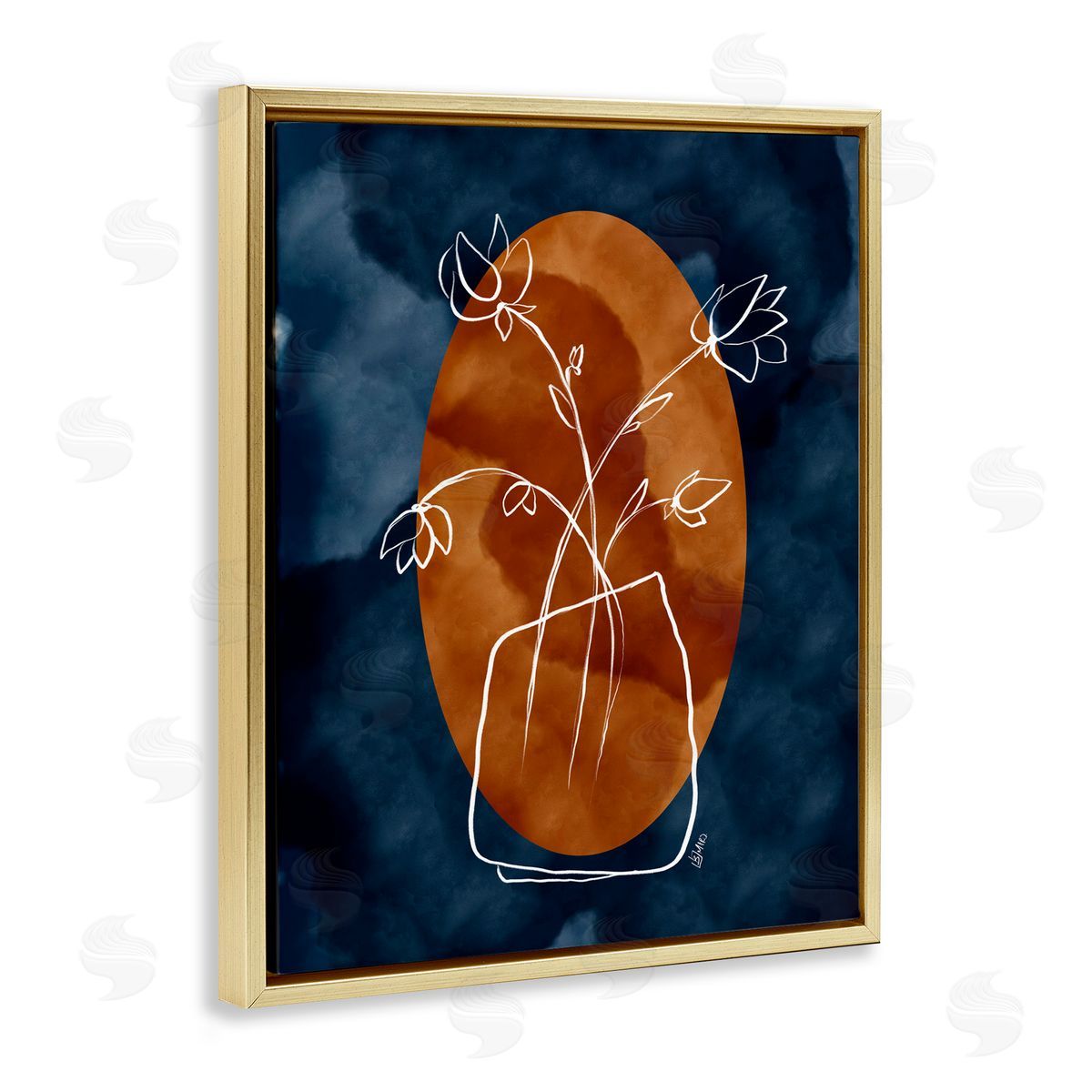 Beki Marquardt Sapphire Tone Flowers Canvas Wall Art Print