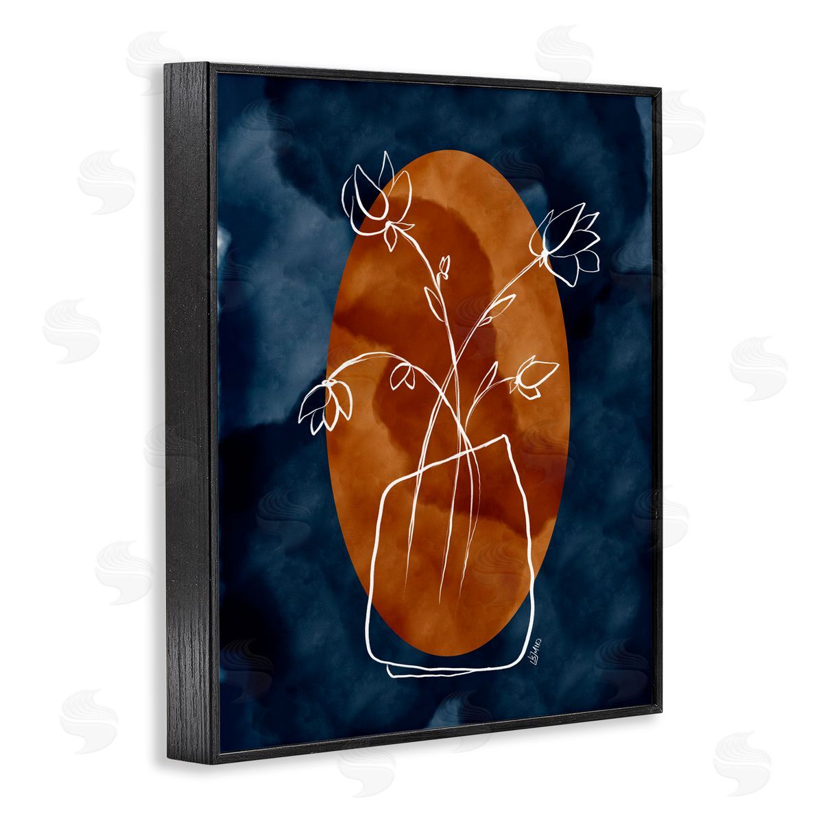 Beki Marquardt Sapphire Tone Flowers Canvas Wall Art Print