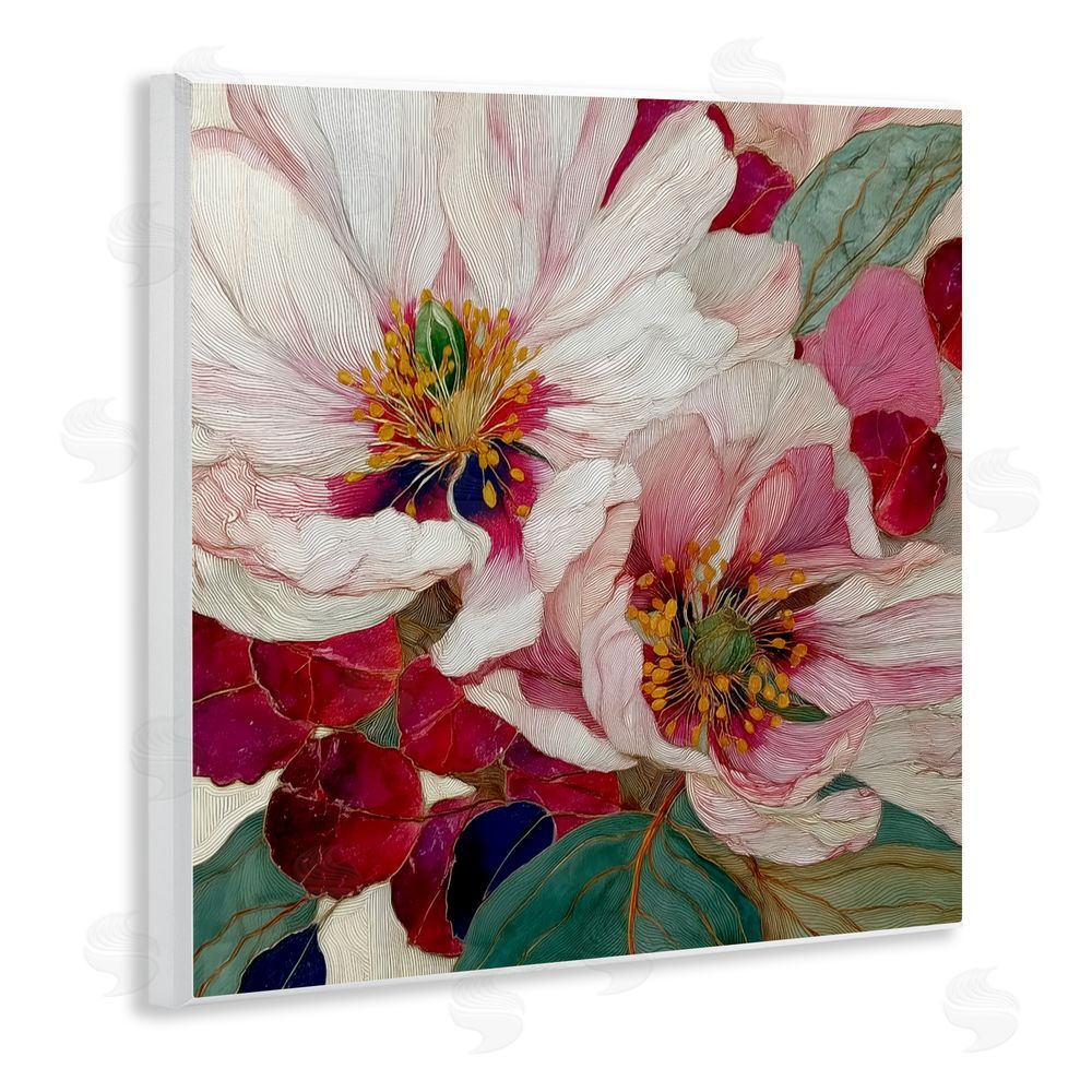 Annabelle Hall Cimarron Flowers Ornate Details Wooden Wall Plaque Art Print