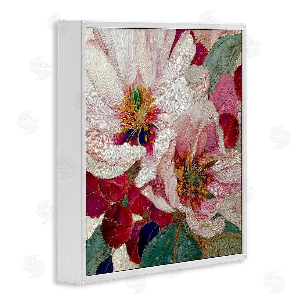 Annabelle Hall Cimarron Flowers Ornate Details White Framed Giclee Print Wall Art