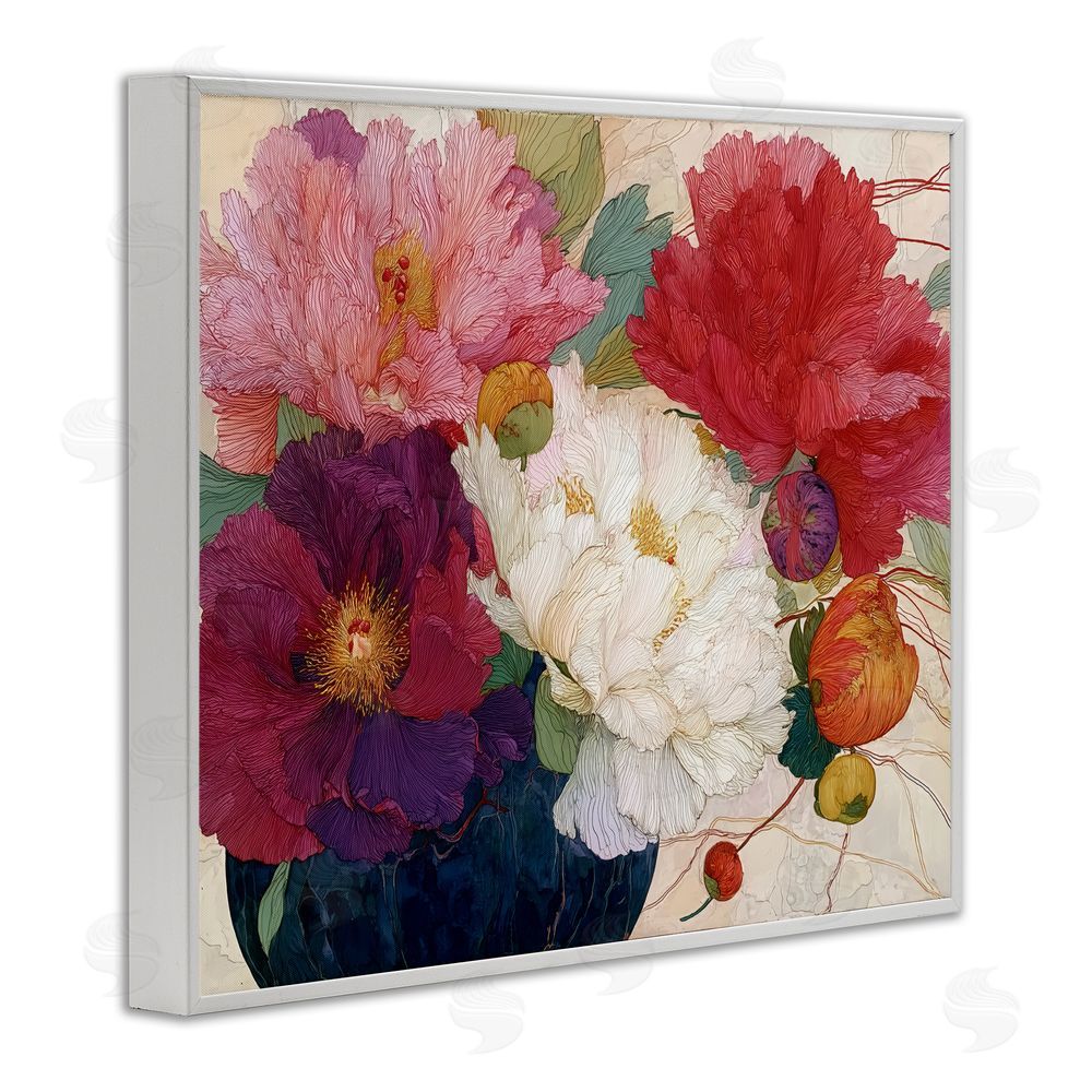 Annabelle Hall Haiku Ornate Flower Petals White Framed Giclee Print Wall Art