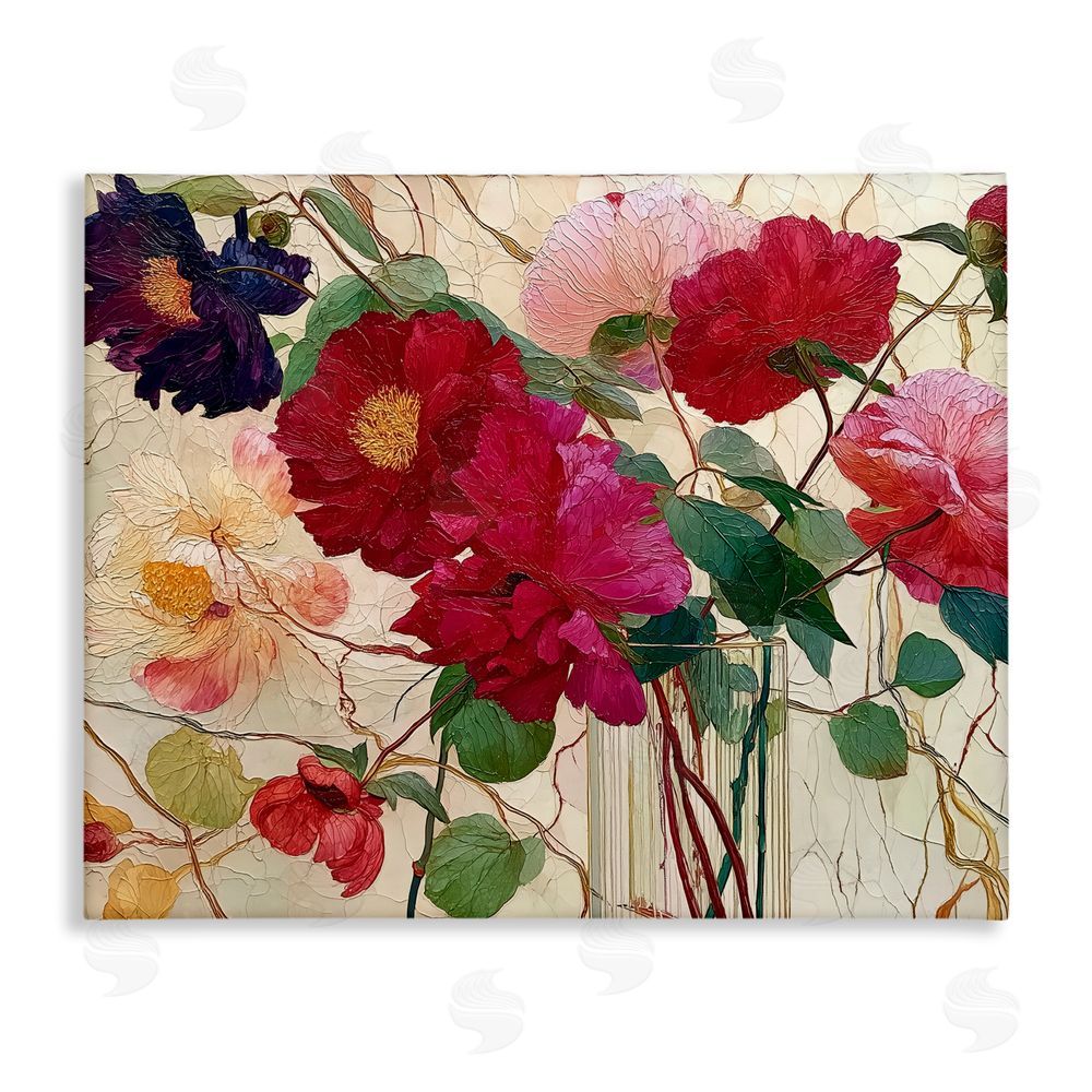 Annabelle Hall Haiku Flower Vase Stretched Canvas Wall Art Print