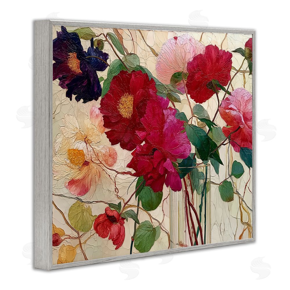 Annabelle Hall Haiku Flower Vase Gray Framed Giclee Print Wall Art