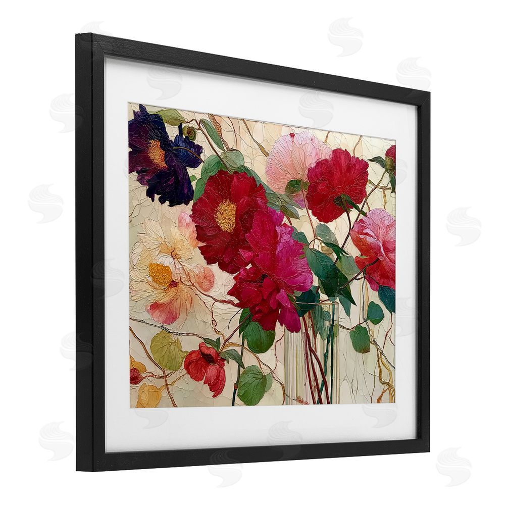 Annabelle Hall Haiku Flower Vase Black Framed Print Under Glass Wall Art