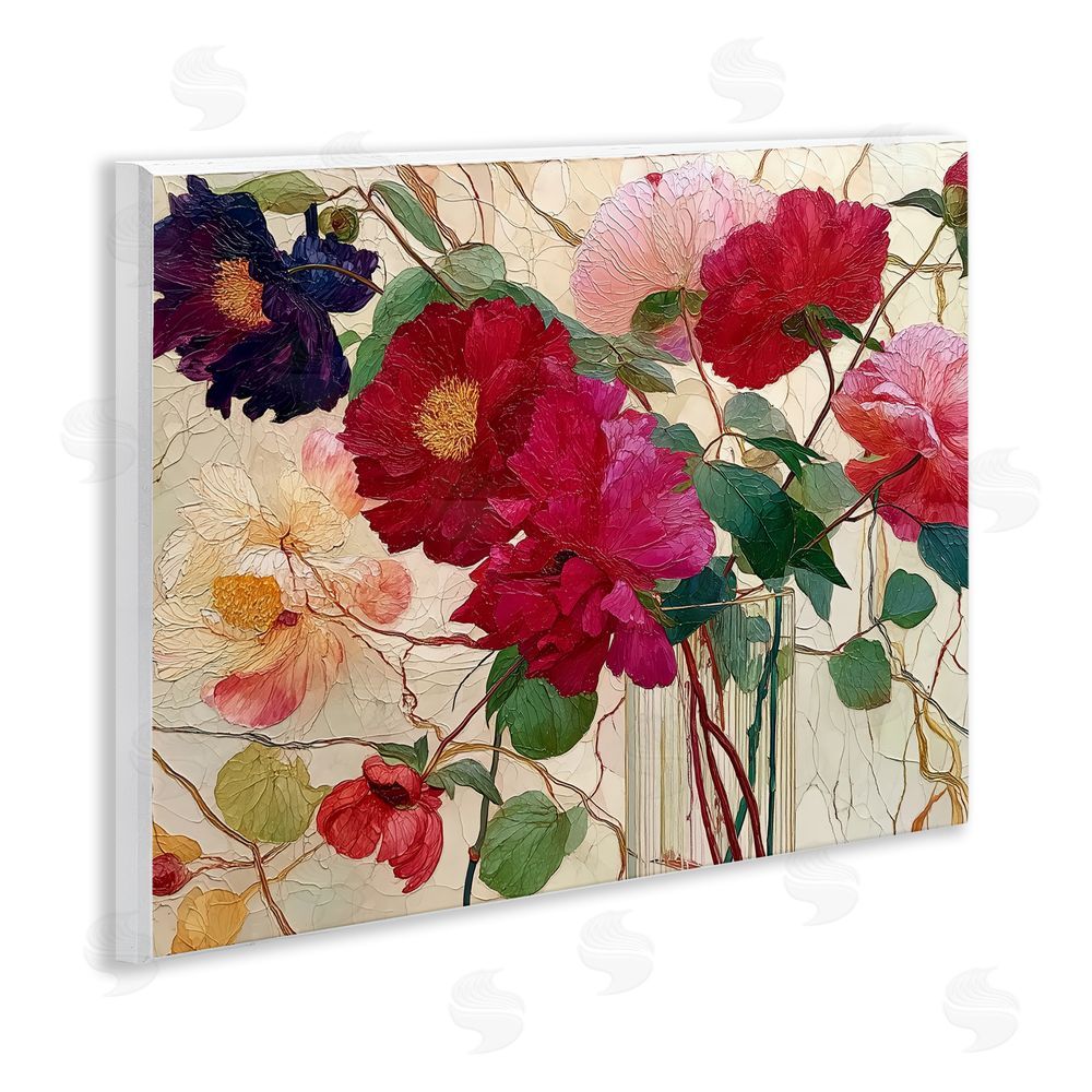 Annabelle Hall Haiku Flower Vase Wooden Wall Plaque Art Print