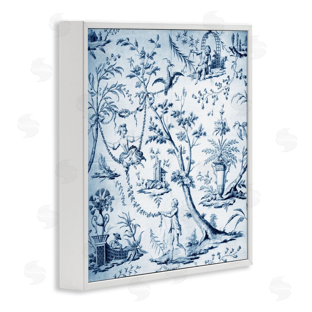 Vintage Hustle Vintage Toile Scene White Framed Giclee Print Wall Art