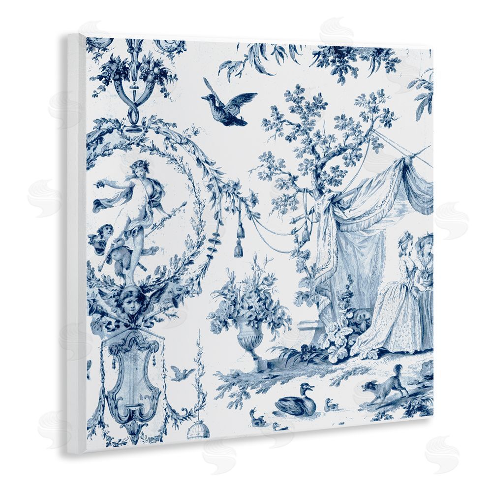 Vintage Hustle Classic Toile Scene Wooden Wall Plaque Art Print