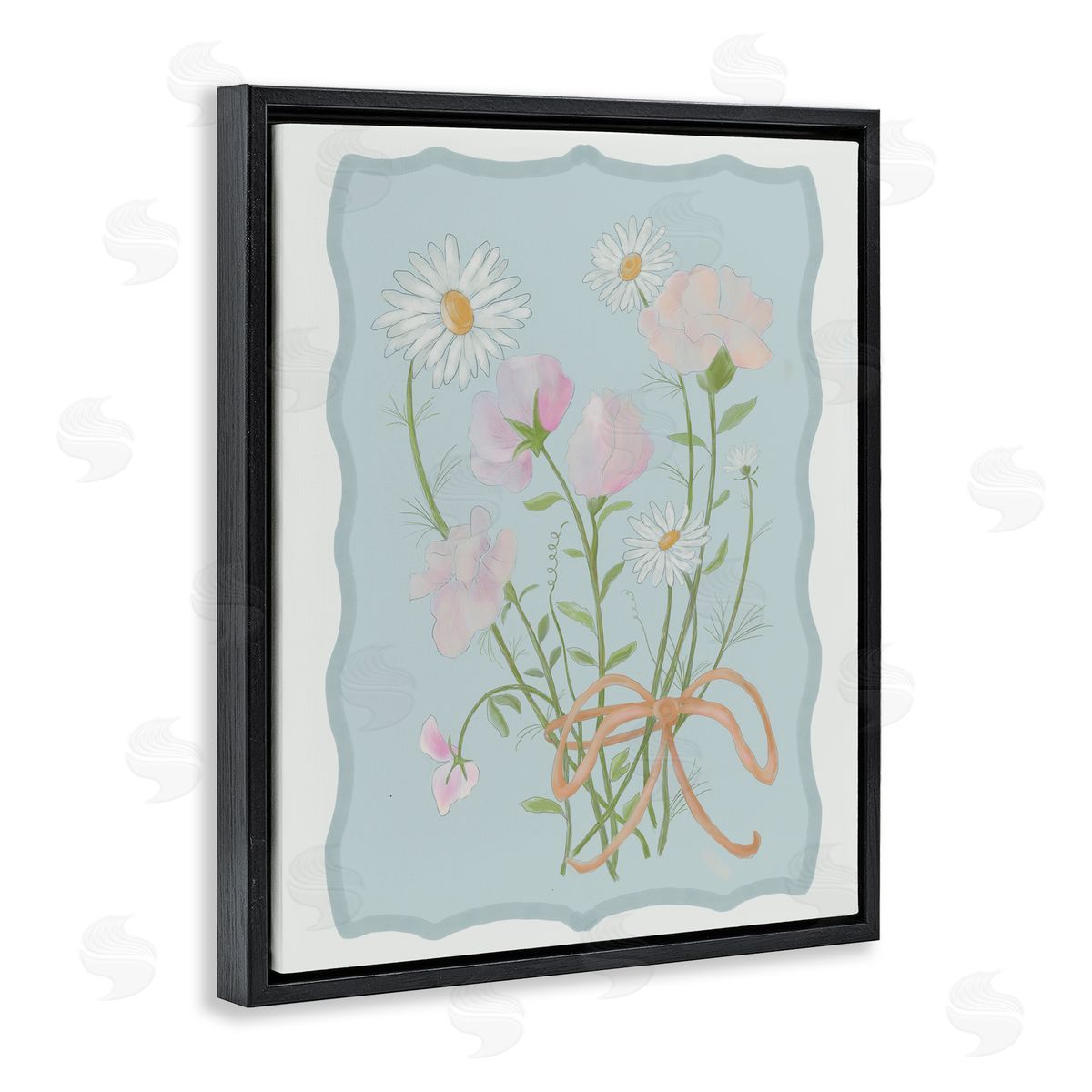 Leslie Hermosa Spring Cottage Clippings Black Floating Frame Canvas Wall Art Print
