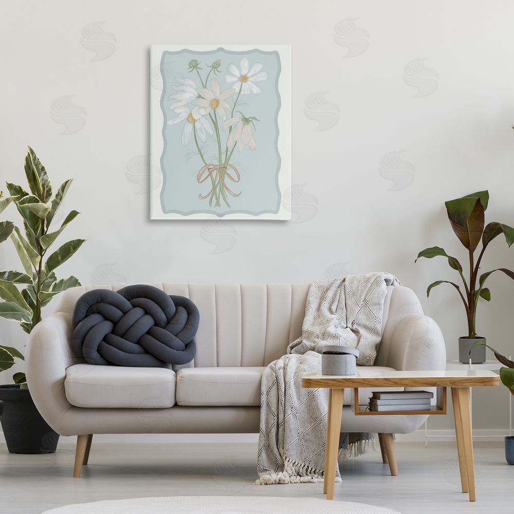 Leslie Hermosa Spring Clippings Daisies Stretched Canvas Wall Art Print in Room