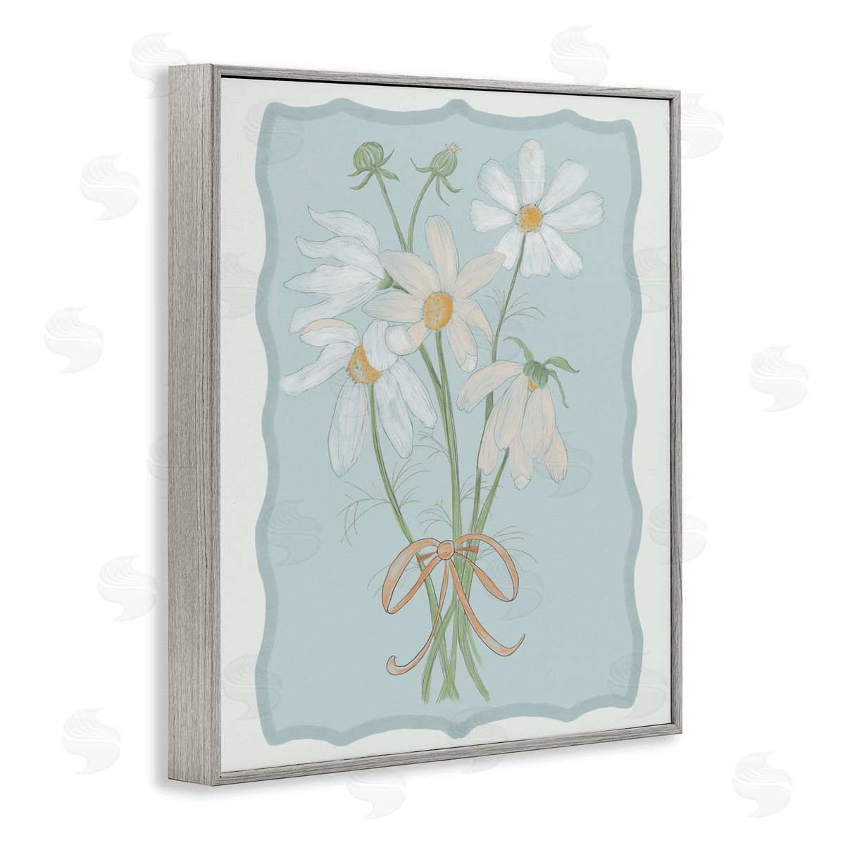 Leslie Hermosa Spring Clippings Daisies Gray Framed Giclee Print Wall Art
