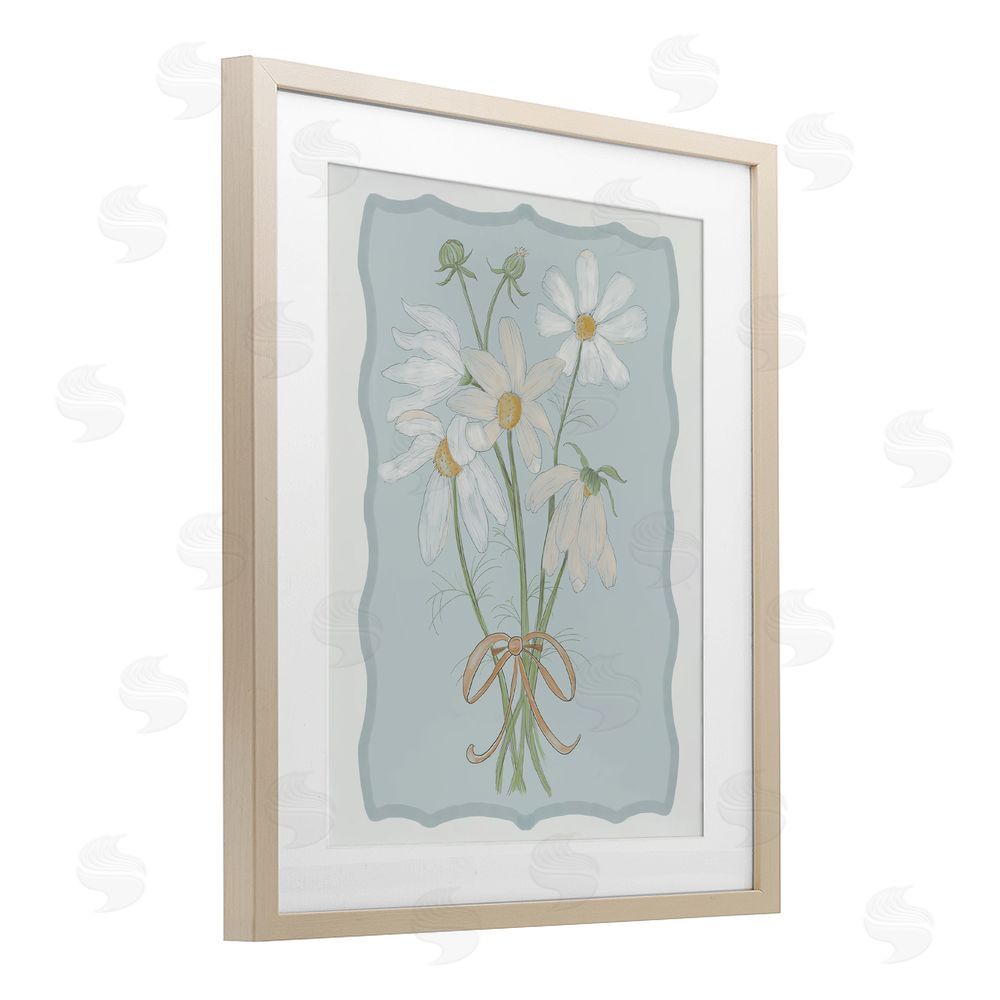 Leslie Hermosa Spring Clippings Daisies Brown Framed Print Under Glass Wall Art
