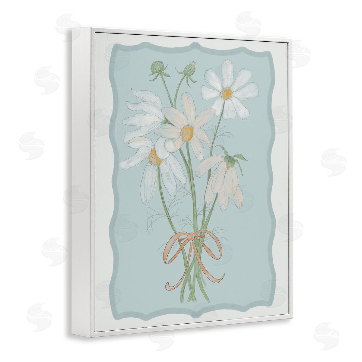 Leslie Hermosa Spring Clippings Daisies White Framed Giclee Print Wall Art