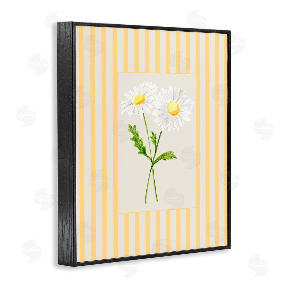 Lisa Wehmeyer Yellow Stripe Daisy Black Framed Giclee Print Wall Art