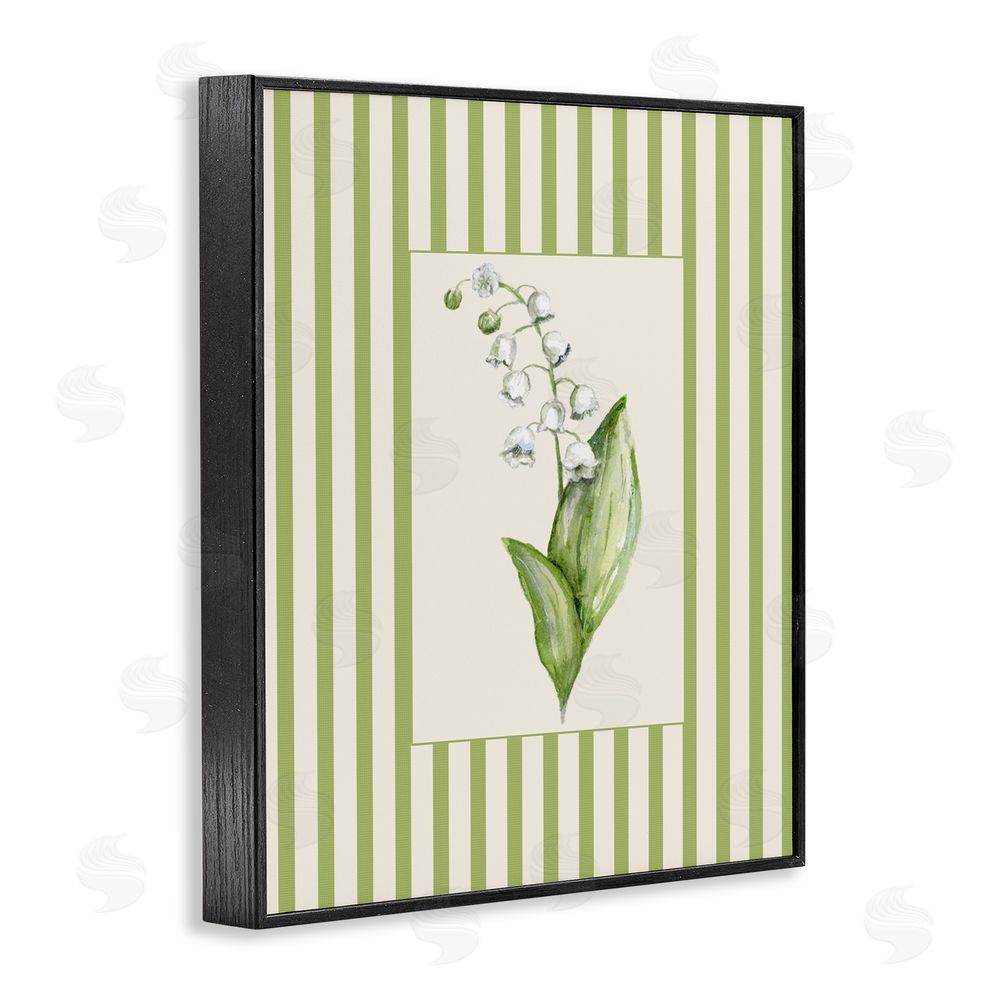 Lisa Wehmeyer Striped Lily Of The Valley Black Framed Giclee Print Wall Art