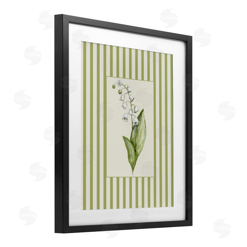 Lisa Wehmeyer Striped Lily Of The Valley Black Framed Print Under Glass Wall Art